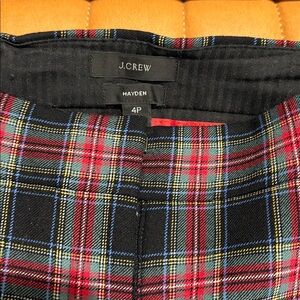 J. Crew Plaid Hayden cropped length wool pants - Red, Green, Black